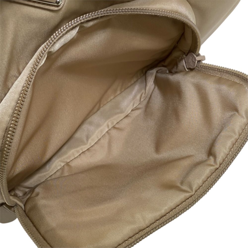 Prada Re-Nylon Tote Shoulder Bag 2-Way Triangular Nylon Leather Beige — view 6