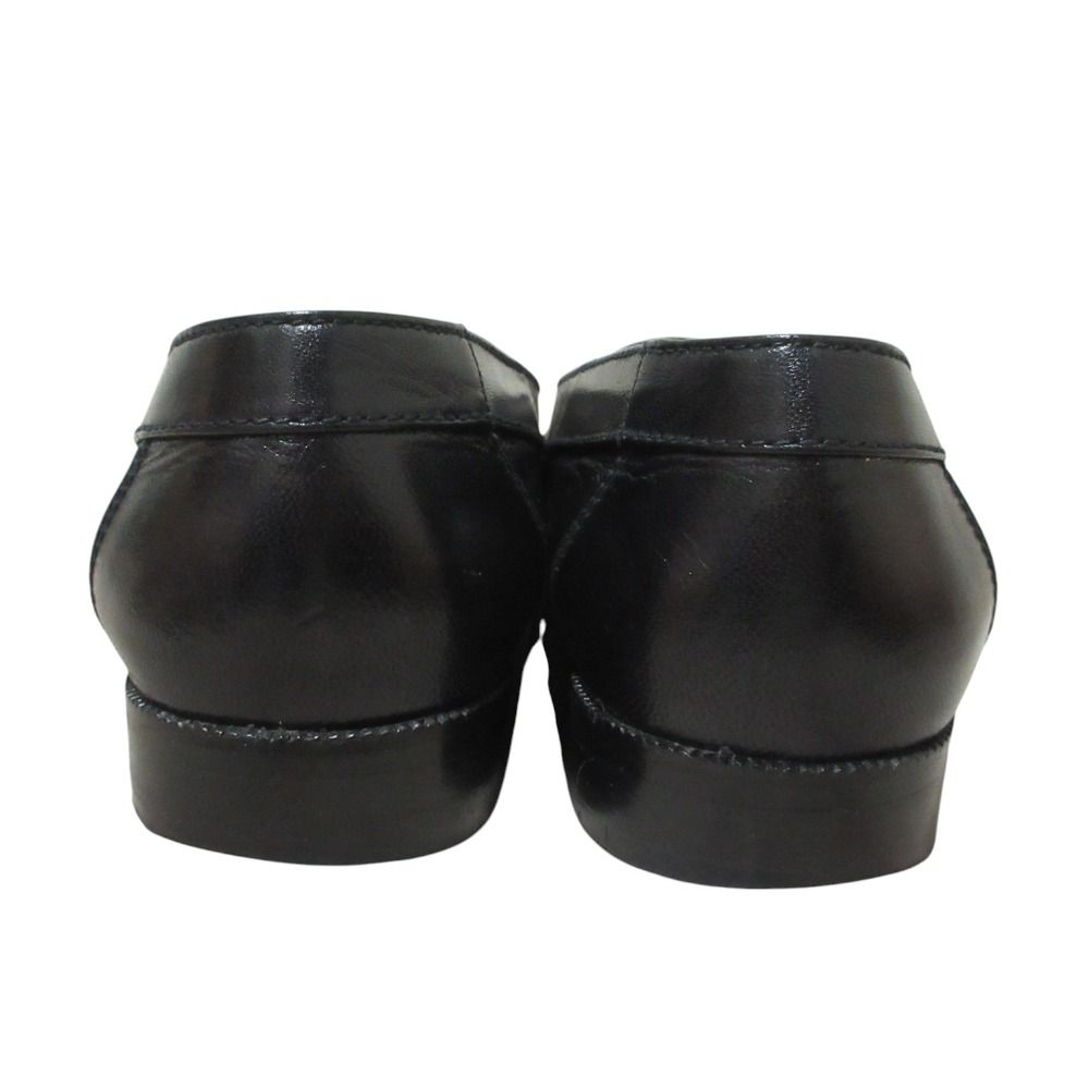 Chanel Vintage Turnlock CC Logo Leather Loafers Flat Pumps Black — view 2