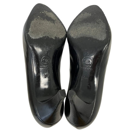 Chanel CC Logo Stitch Leather Pumps Small Black Spring Summer Fall — view 5