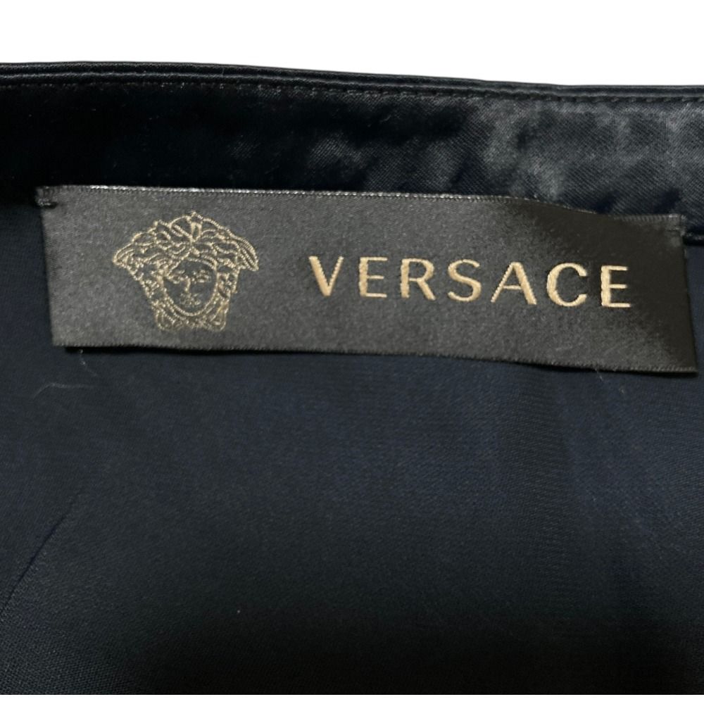 Versace Baroque Pattern Silk Scarf Long Skirt Black Yellow White Spring 40 — view 5