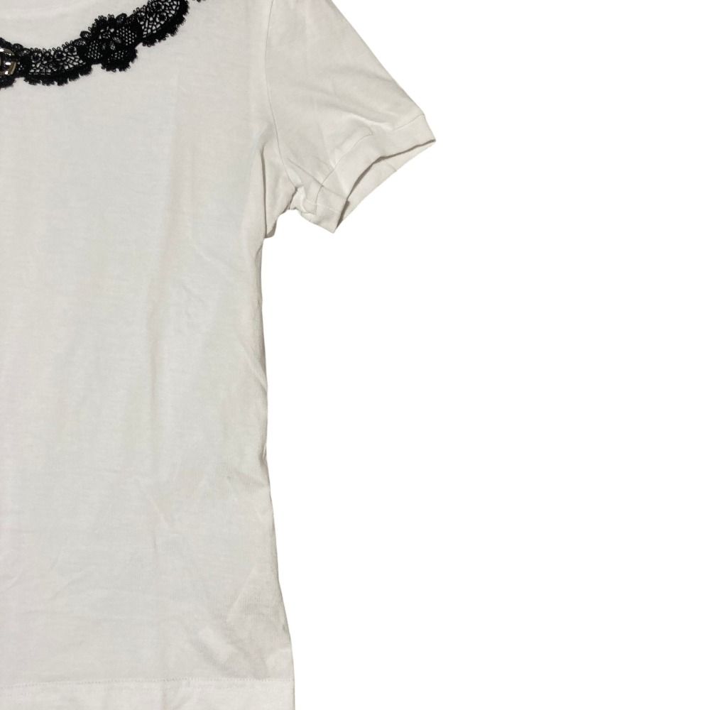 Dolce & Gabbana DG Short Sleeve Lace Top White Spring Summer 40 — view 3