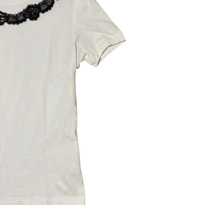 Dolce & Gabbana DG Short Sleeve Lace Top White Spring Summer 40 — view 3