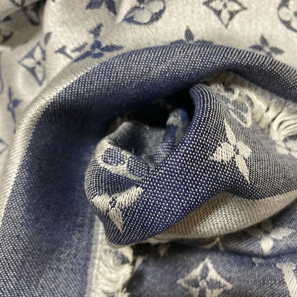 Louis Vuitton Shawl Monogram Denim Large Navy Scarf — view 4