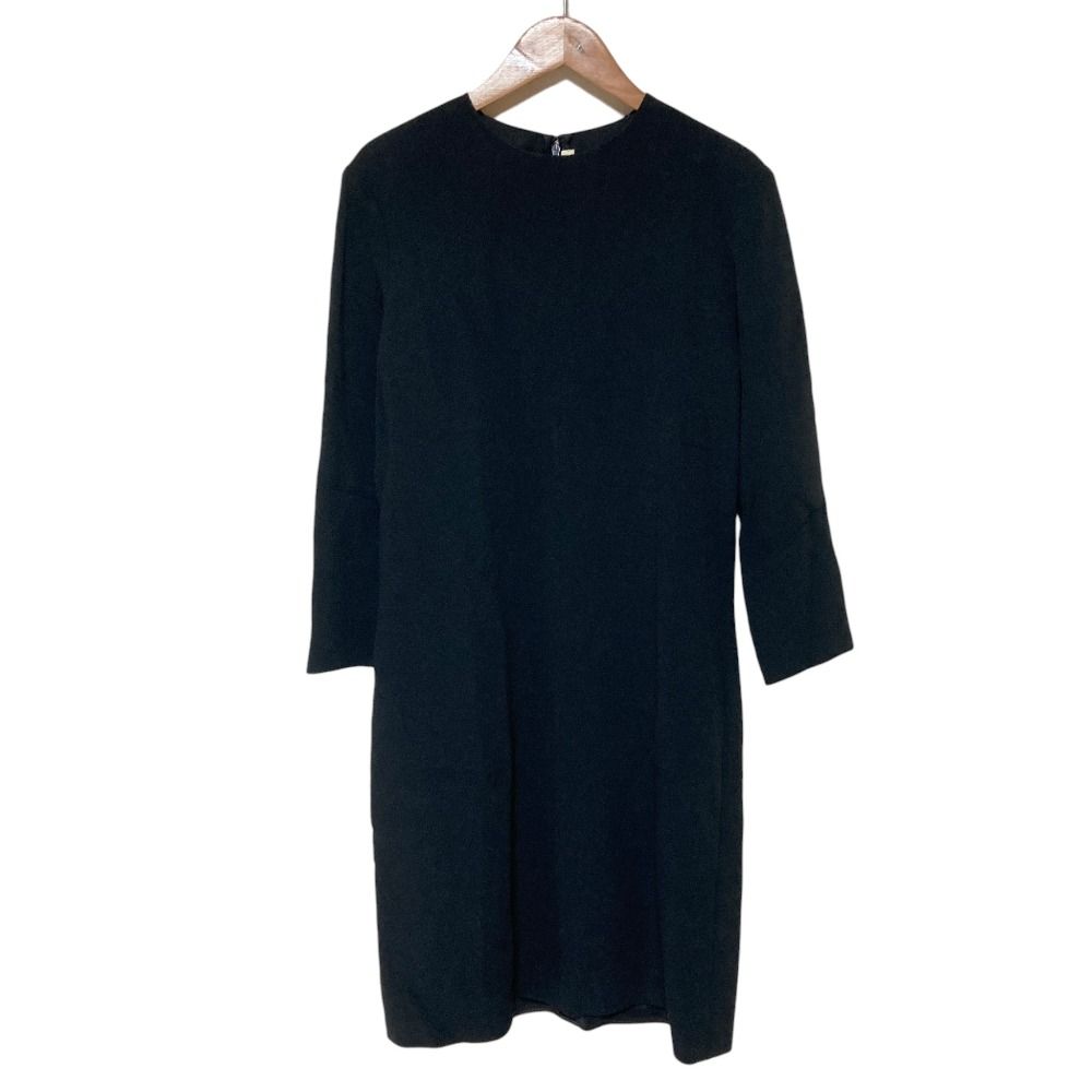 Celine Phoebe Philo Era Georgette Long Sleeve Dress 2 Black Spring Summer 38