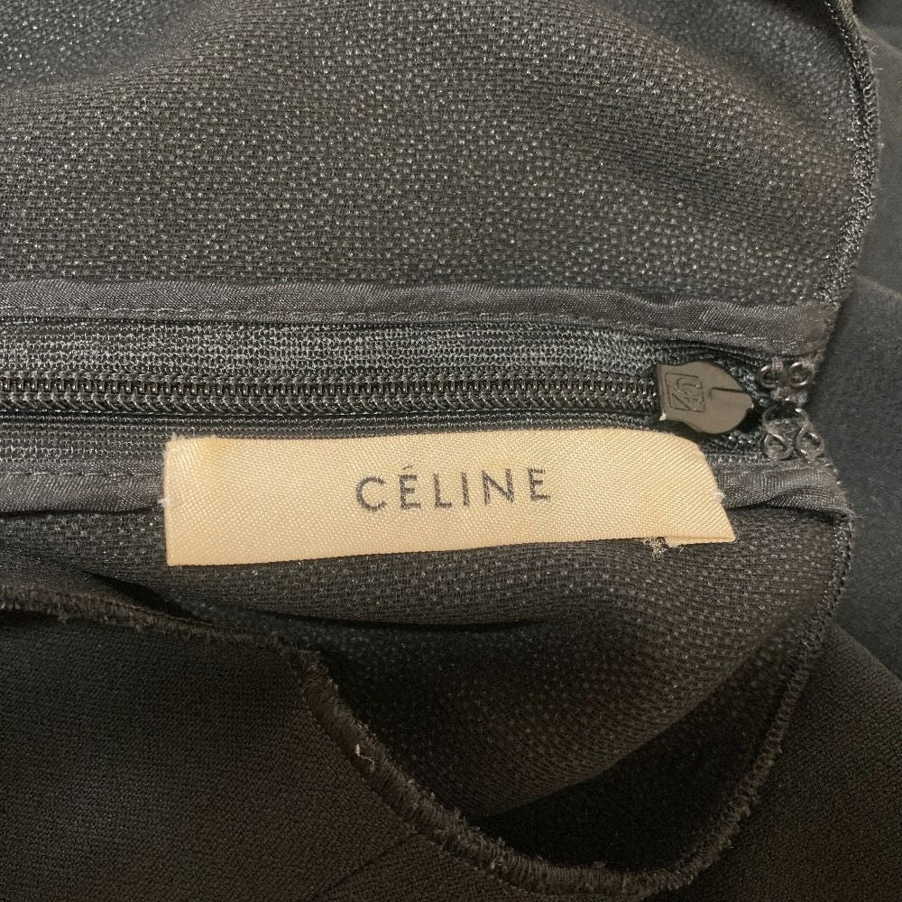 Celine Phoebe Philo Era Georgette Long Sleeve Dress 2 Black Spring Summer 38 — view 5