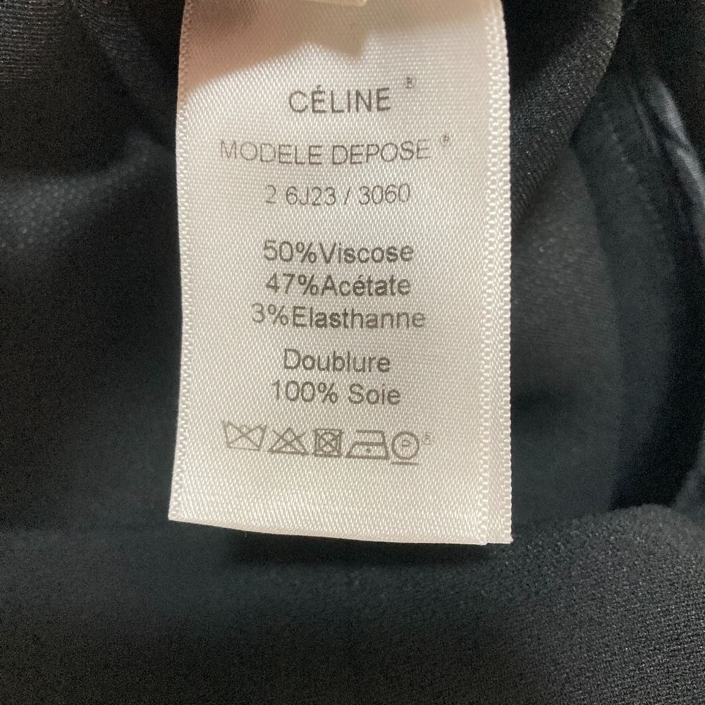Celine Phoebe Philo Era Georgette Long Sleeve Dress 2 Black Spring Summer 38 — view 7