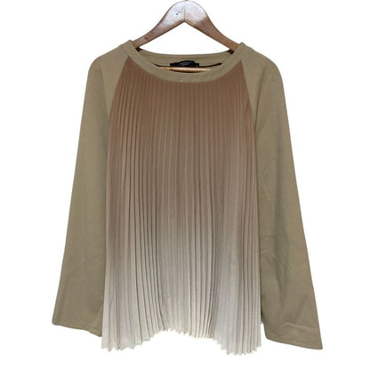 Max Mara Weekend Sabadel Kabul Blouse Skirt Set Beige Spring Summer Fall L — view 2