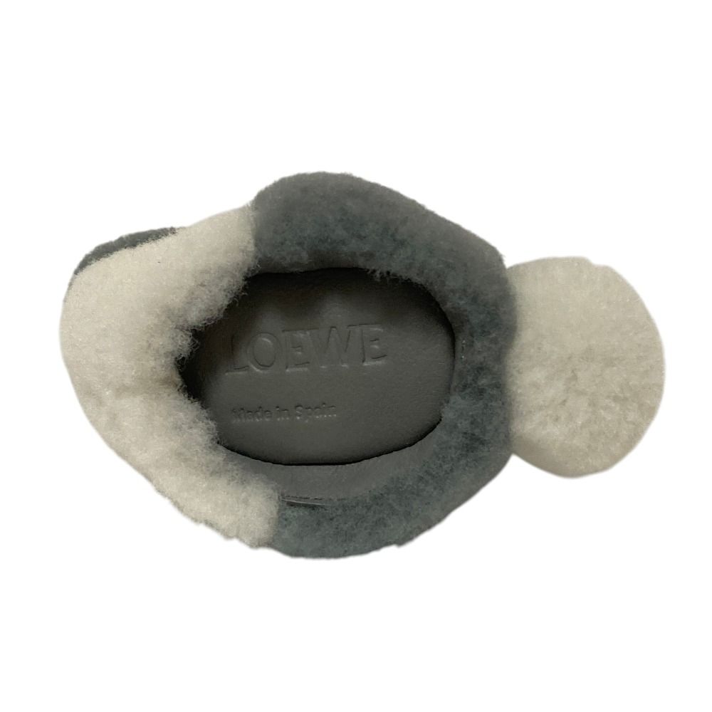 Loewe Shearling Bunny Charm Coin Purse Gray White — view 5