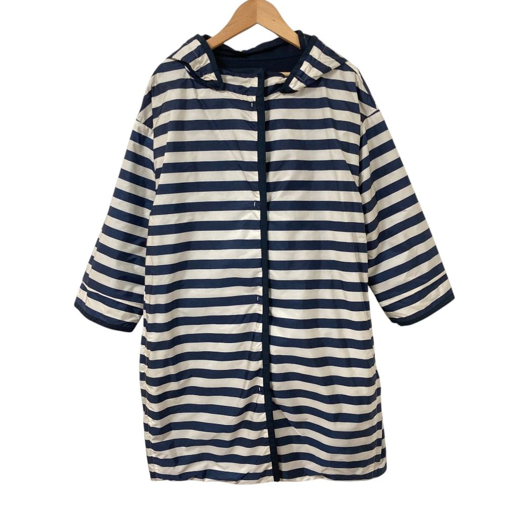 S Max Mara Hooded Reversible Coat Navy Fall Winter 40 — view 3