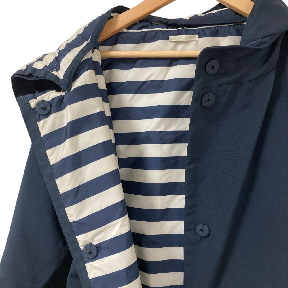 S Max Mara Hooded Reversible Coat Navy Fall Winter 40 — view 5