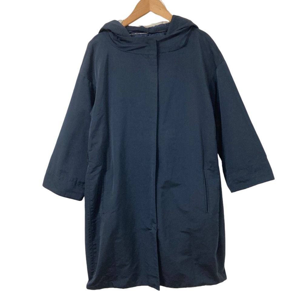 S Max Mara Hooded Reversible Coat Navy Fall Winter 40