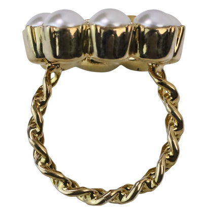 Gucci Double G Flower Pearl Ring Gold Colored — view 7