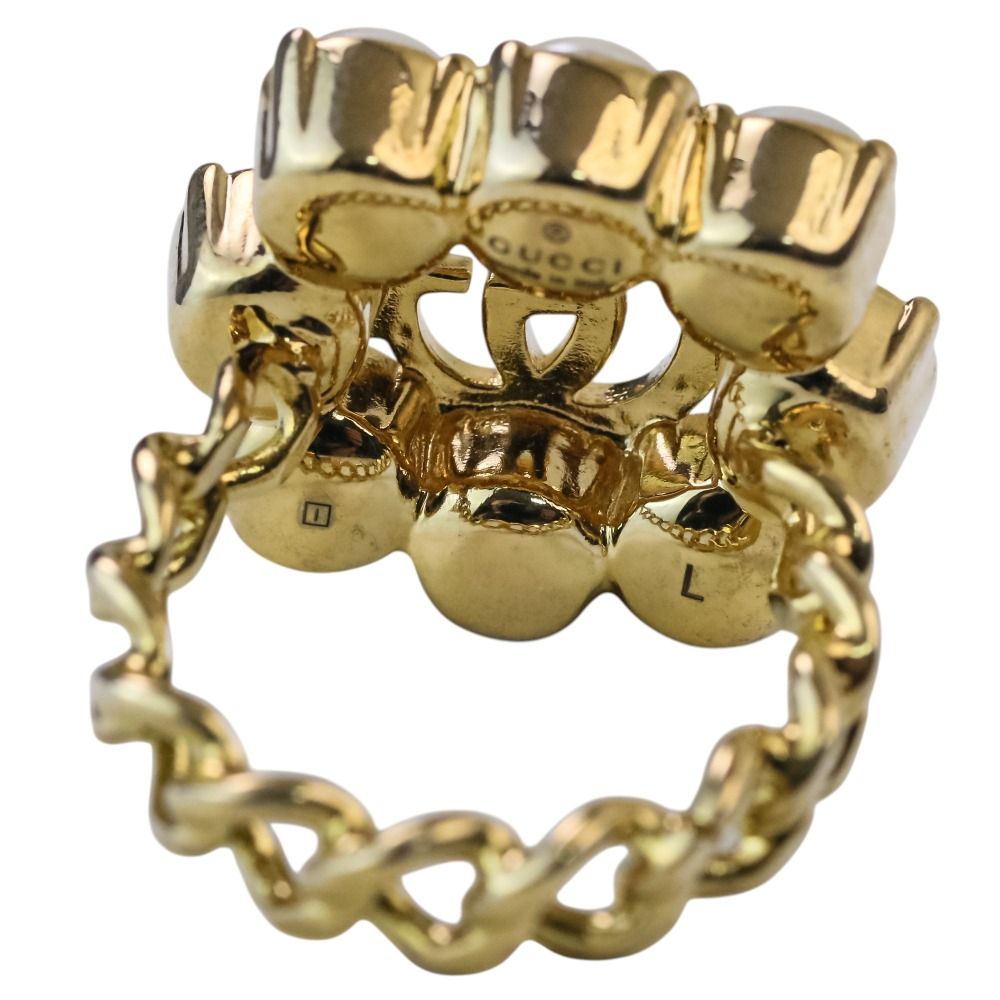 Gucci Double G Flower Pearl Ring Gold Colored — view 8