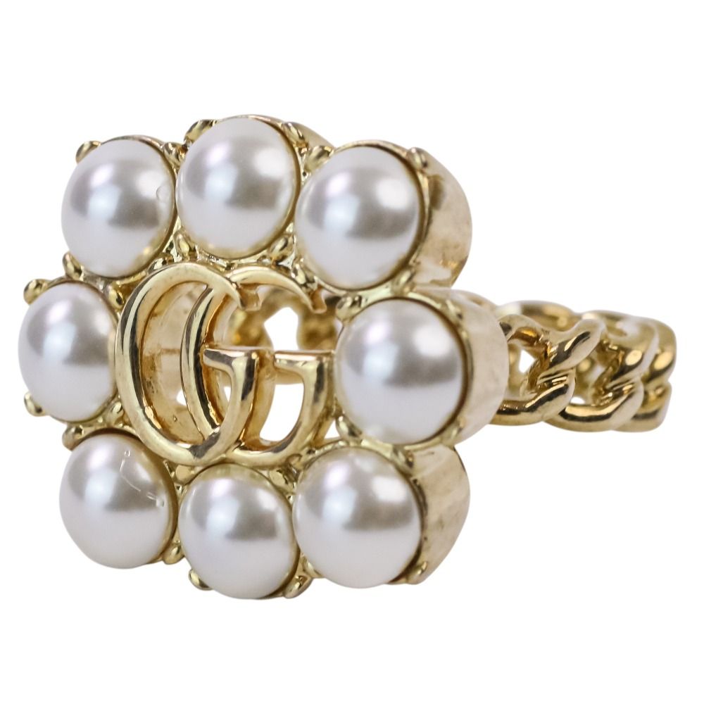 Gucci Double G Flower Pearl Ring Gold Colored — view 2