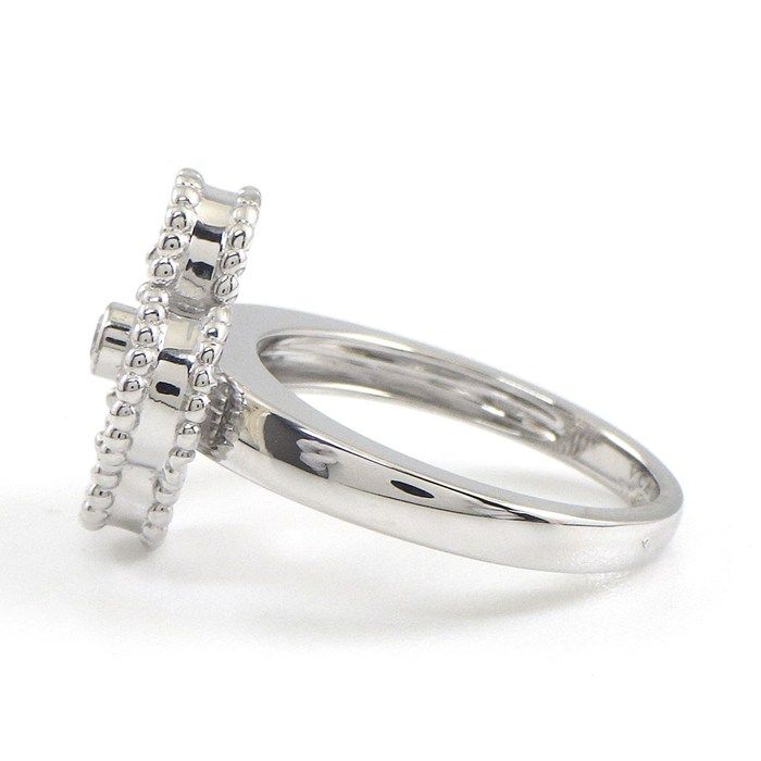 Van Cleef & Arpels Ring Vintage Alhambra Diamond White Shell 18k White Gold — view 2
