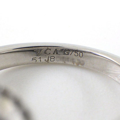 Van Cleef & Arpels Ring Vintage Alhambra Diamond White Shell 18k White Gold — view 3