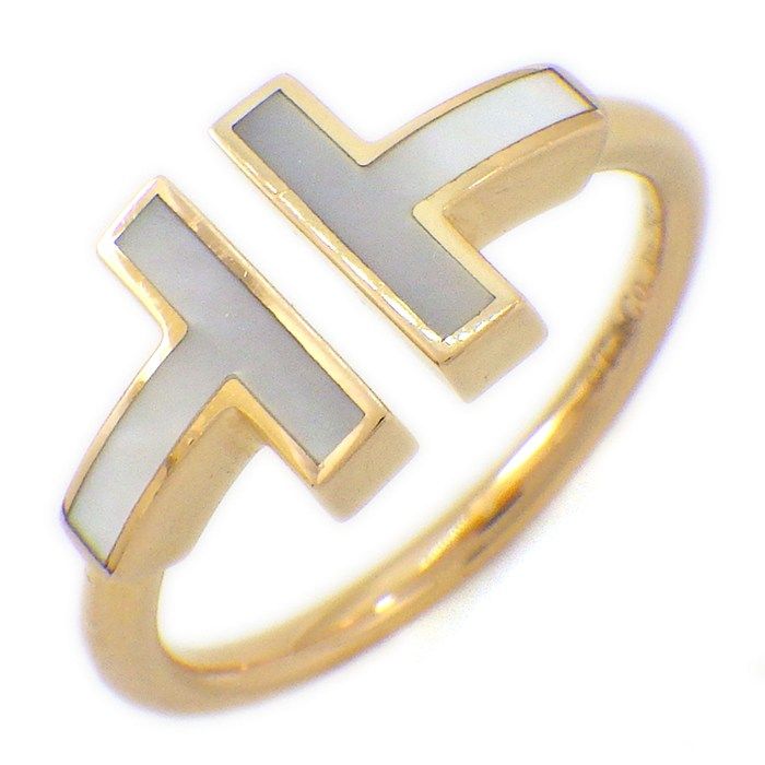 Tiffany & Co Ring T Wire White Shell 18k Pink Gold