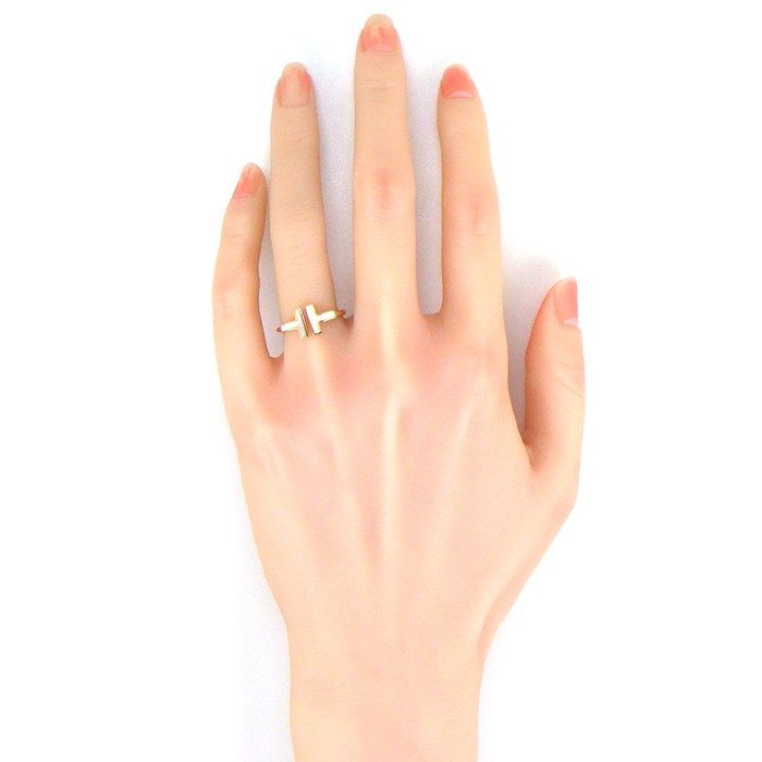 Tiffany & Co Ring T Wire White Shell 18k Pink Gold — view 5