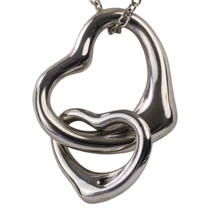 Tiffany & Co Double Open Heart Necklace Silver
