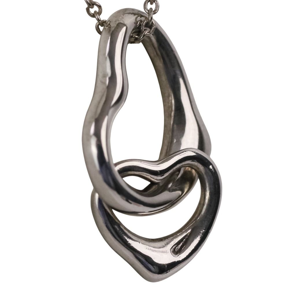 Tiffany & Co Double Open Heart Necklace Silver — view 2