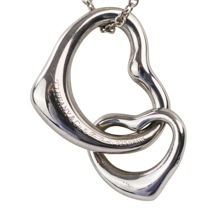 Tiffany & Co Double Open Heart Necklace Silver — view 4