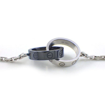 Cartier Bracelet Baby Love Double Circle 18k White Gold Black Ceramic — view 2
