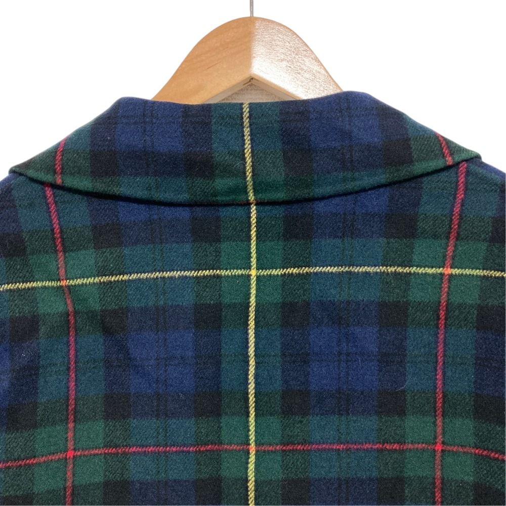 Max Mara Weekend Cucito Mano Fur Trim Check River Coat Navy Fall Winter 40 — view 8