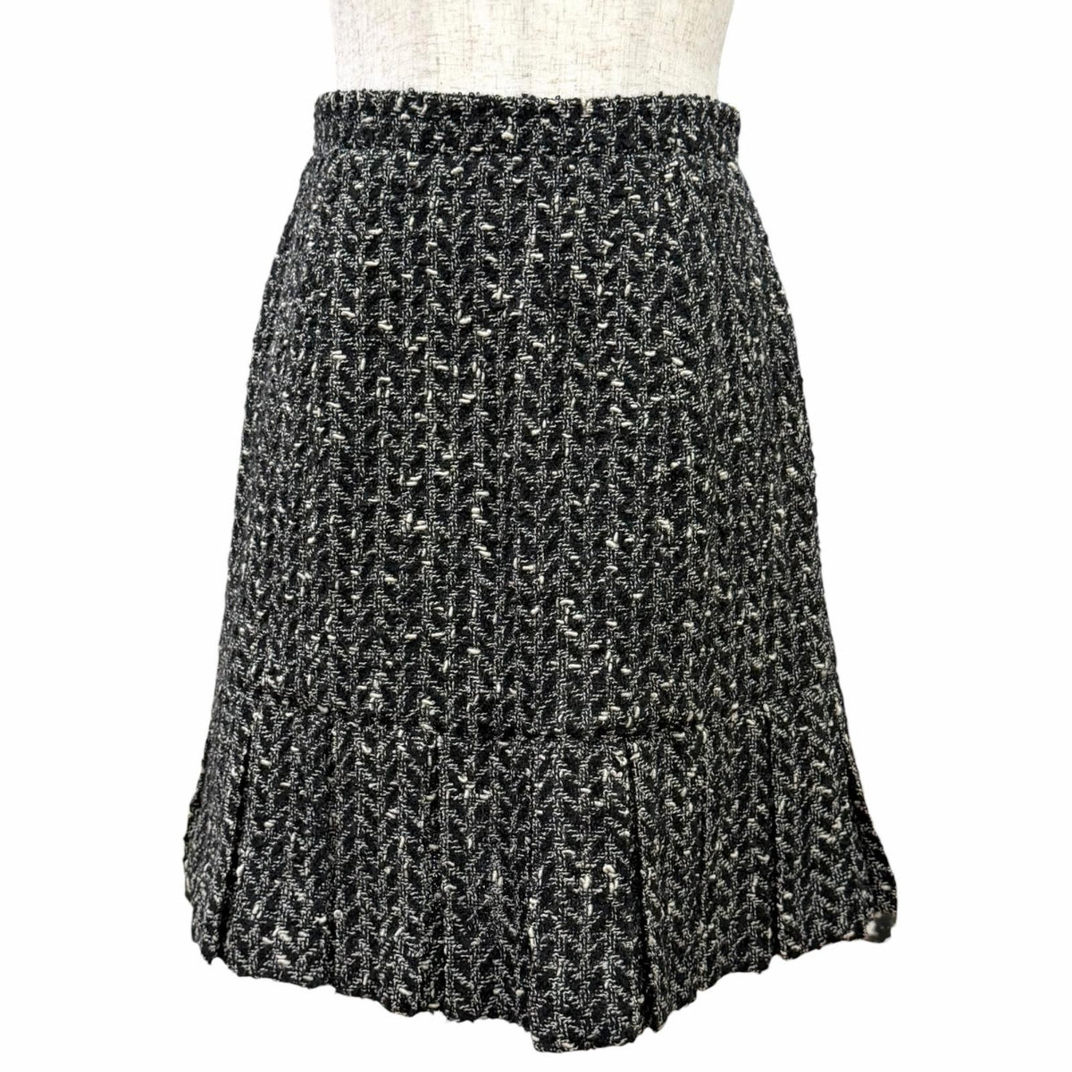Chanel Vintage 97A Wool Coco Buttons Mixed Tweed Skirt Suit Set Black Total FR — view 6