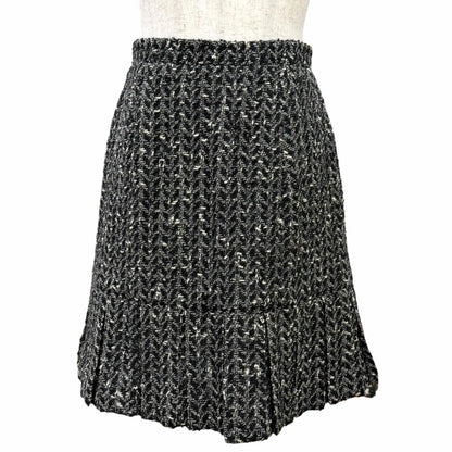 Chanel Vintage 97A Wool Coco Buttons Mixed Tweed Skirt Suit Set Black Total FR — view 6
