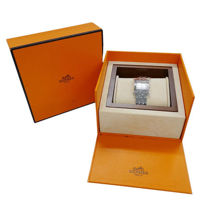 Hermes Watch H Diamond Shell Quartz Stainless Steel Silver — view 8