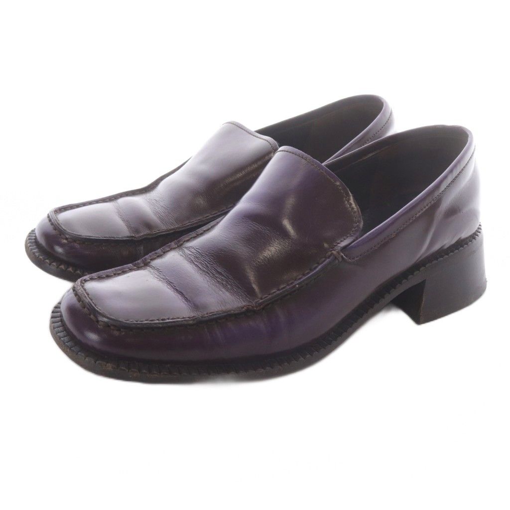 Prada Vamp Loafers Leather Purple