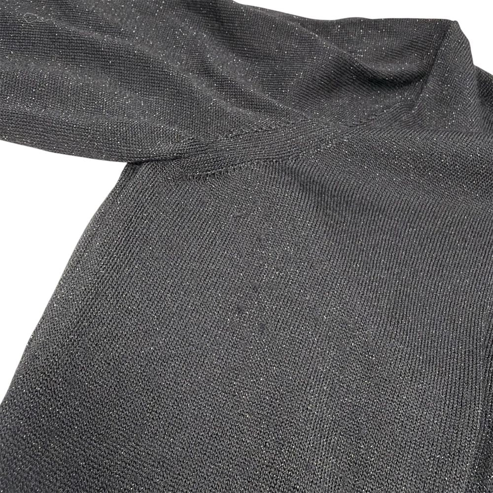Chanel Dress CC Logo Long Sleeve Ruffle Glitter Black Autumn Winter 36 — view 5
