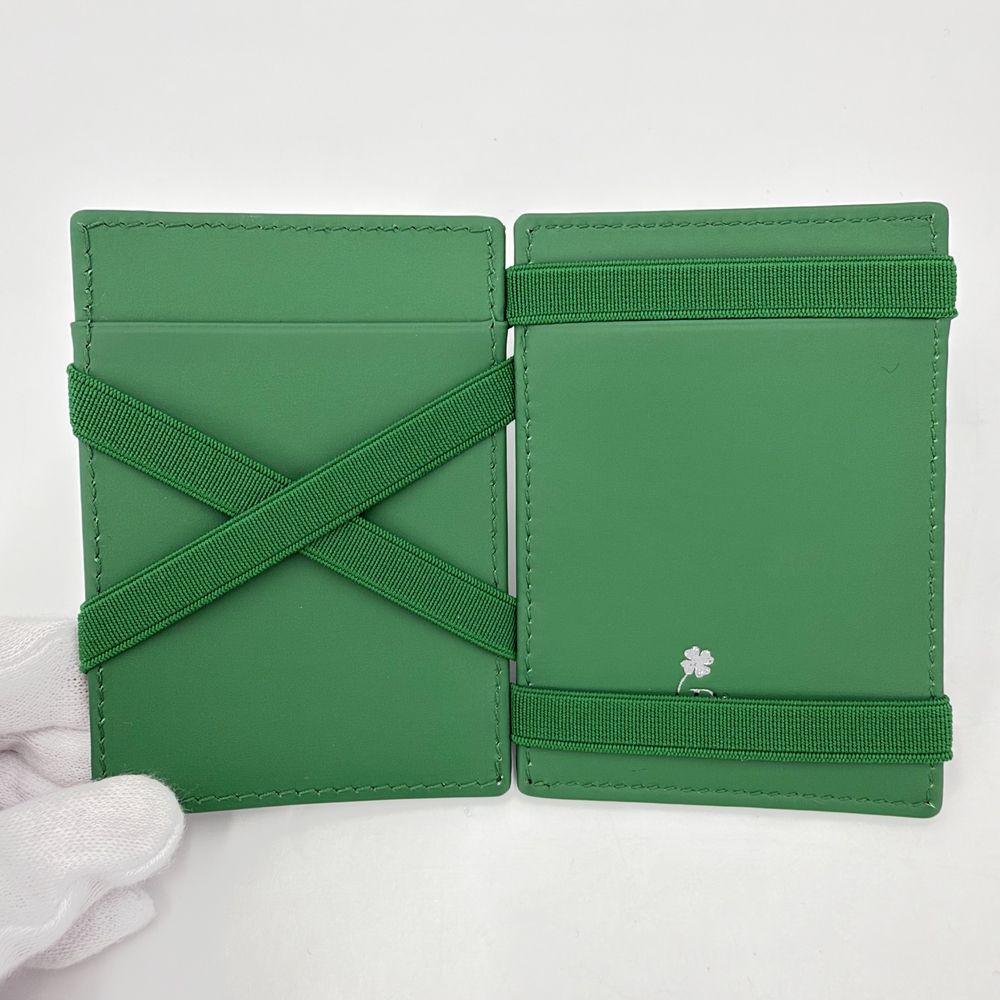 Dior Card Case Clover Magic Wallet Oblique Leather Green — view 4