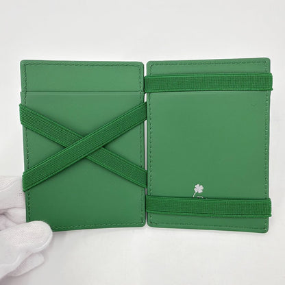 Dior Card Case Clover Magic Wallet Oblique Leather Green — view 4
