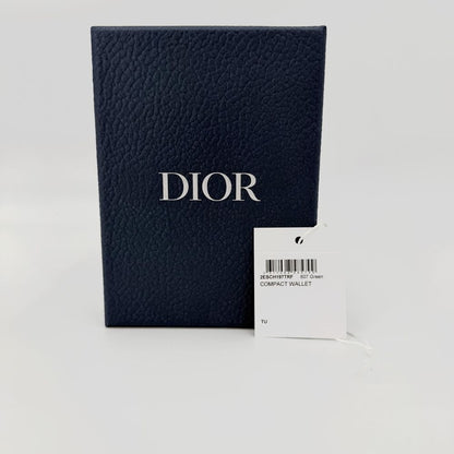 Dior Card Case Clover Magic Wallet Oblique Leather Green — view 8
