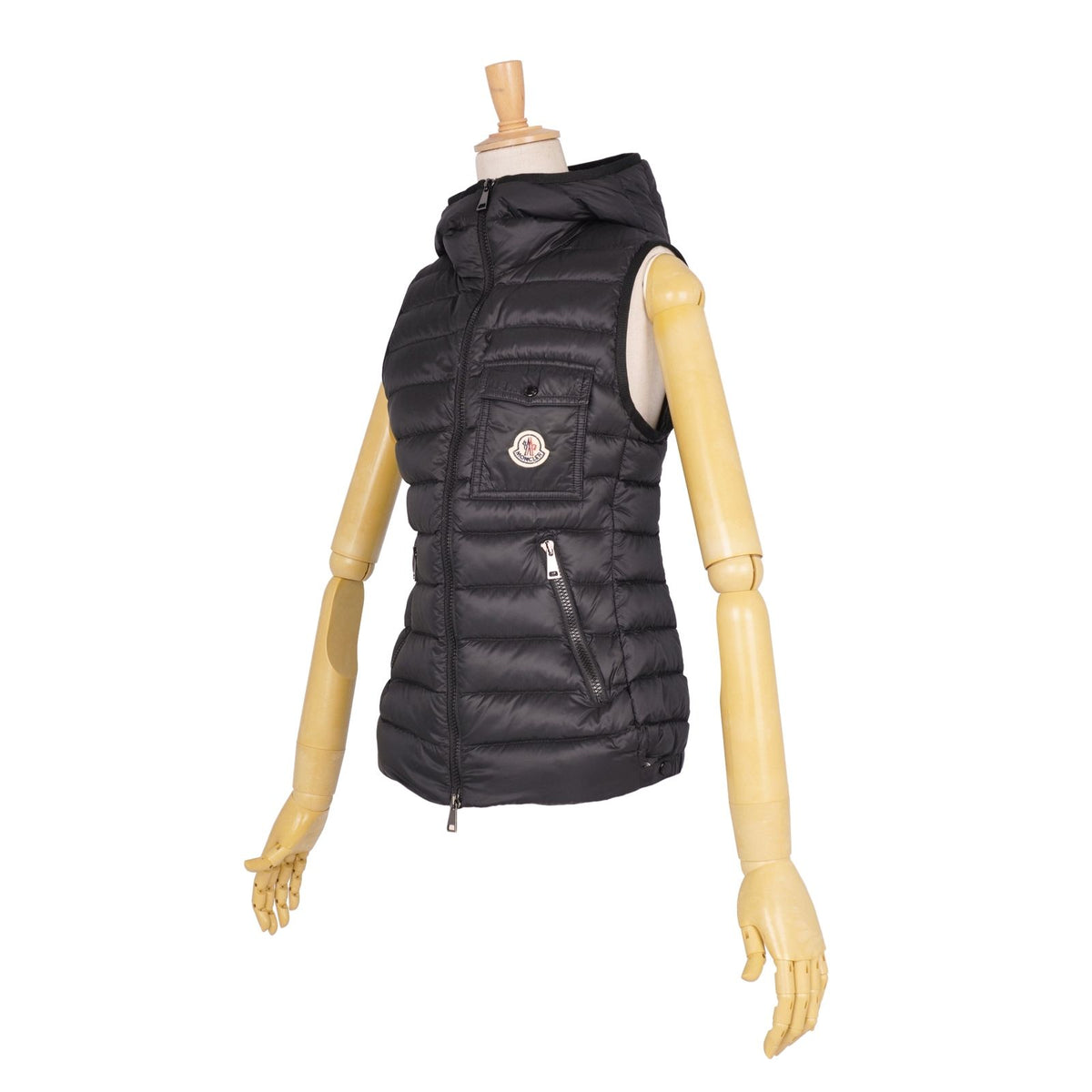 Moncler Vest Down Glyco Glico Hooded Zip Up Nylon Black 00 — view 5