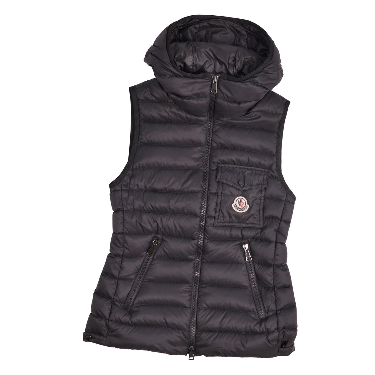 Moncler Vest Down Glyco Glico Hooded Zip Up Nylon Black 00