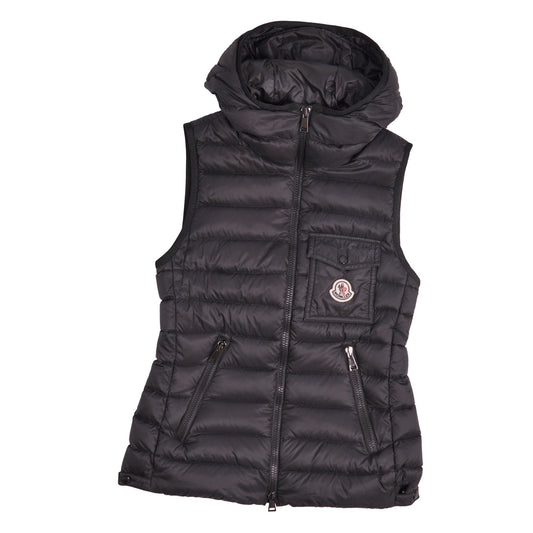 Moncler Vest Down Glyco Glico Hooded Zip Up Nylon Black 00