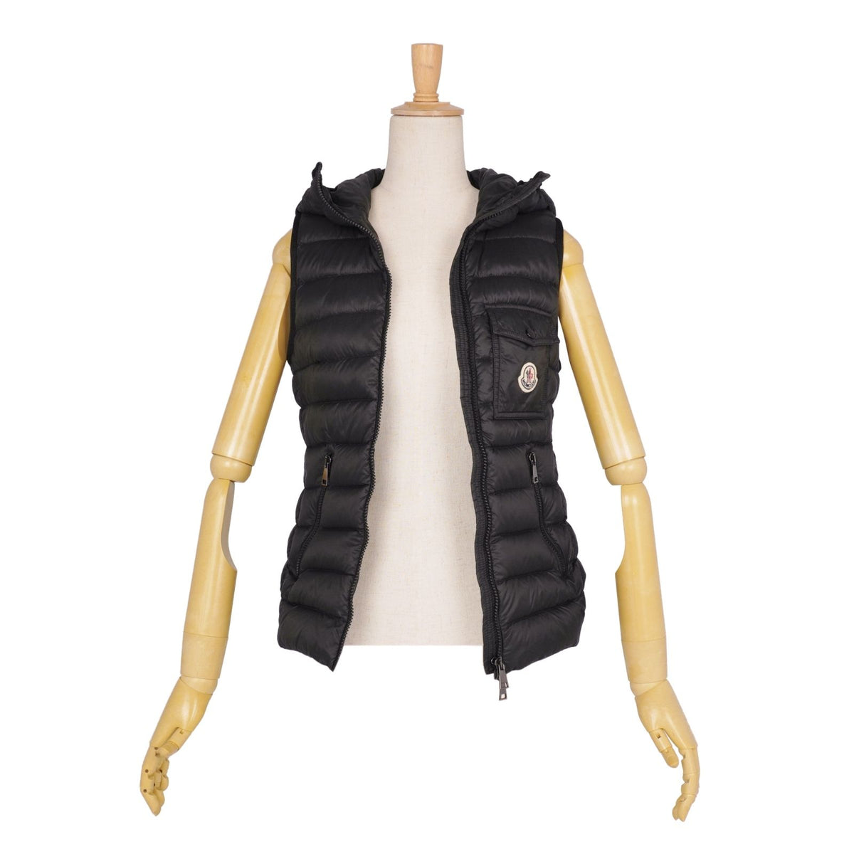 Moncler Vest Down Glyco Glico Hooded Zip Up Nylon Black 00 — view 4