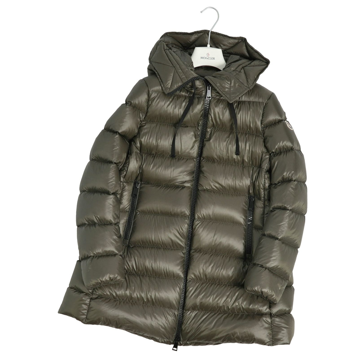 Moncler Coat Long Suyen Hooded Down Zip-up Nylon Green 2