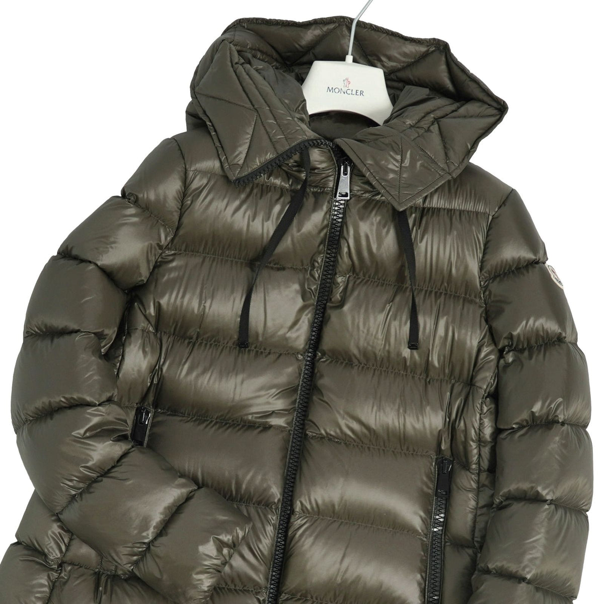 Moncler Coat Long Suyen Hooded Down Zip-up Nylon Green 2 — view 2