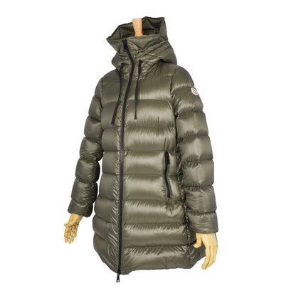 Moncler Coat Long Suyen Hooded Down Zip-up Nylon Green 2 — view 5