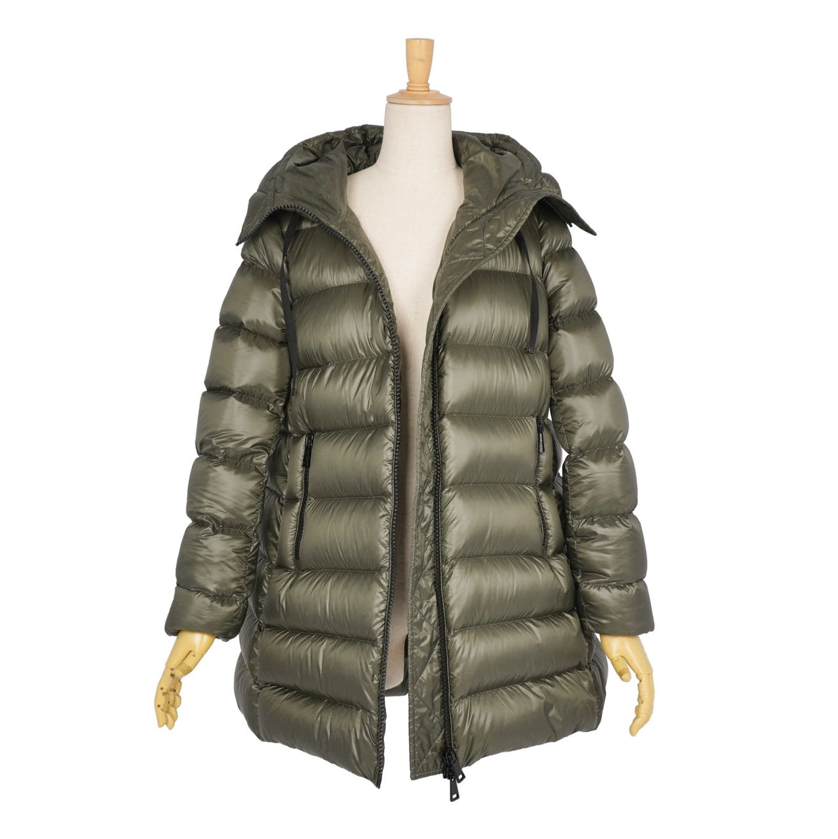 Moncler Coat Long Suyen Hooded Down Zip-up Nylon Green 2 — view 4