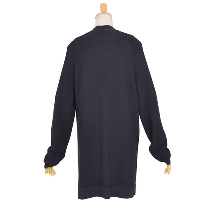 Hermes Cardigan Knit Long Sleeve Top Wool Navy 40 — view 5