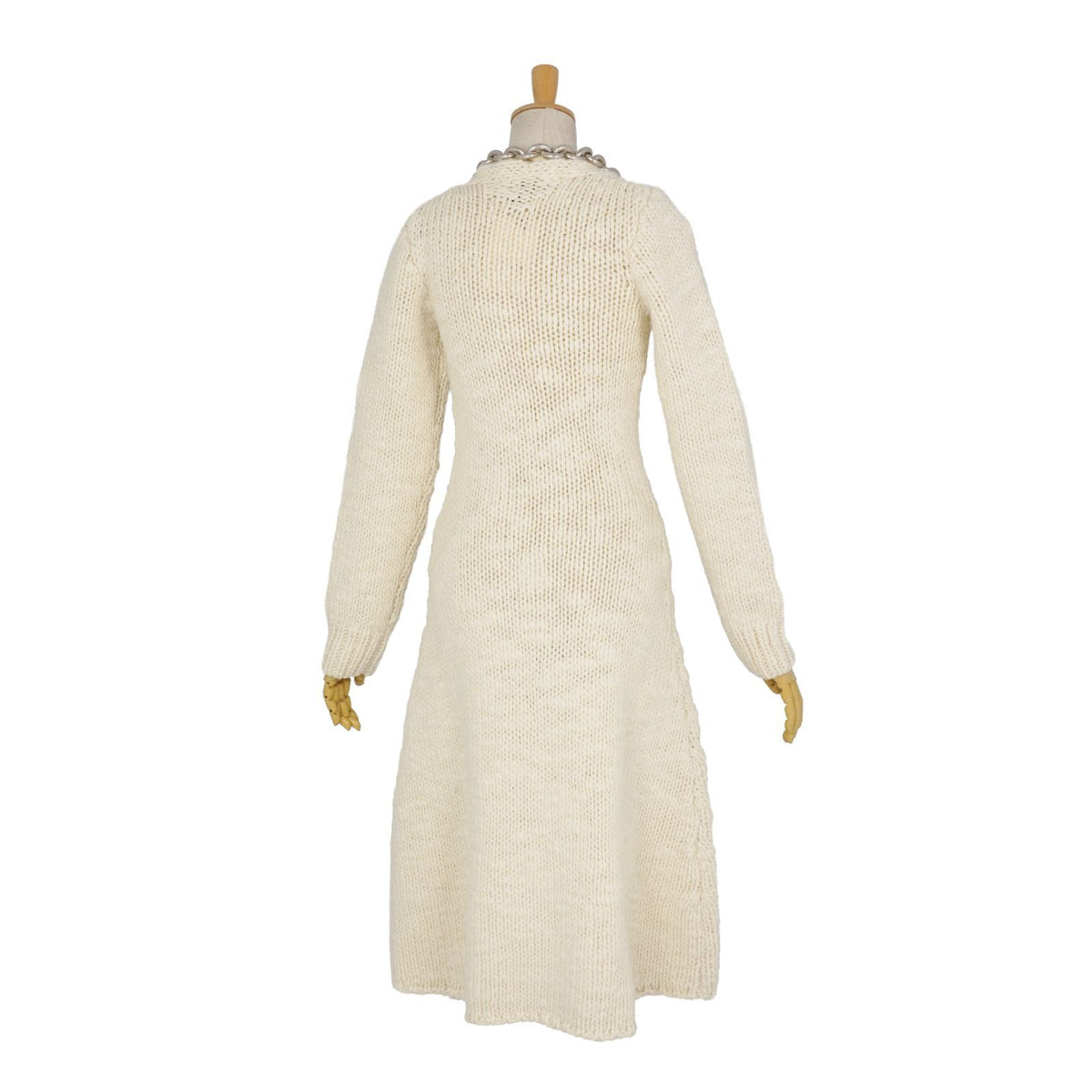 Bottega Veneta Daniele Roulis Era Dress Knit Long Sleeve Chain Top Wool White S — view 5