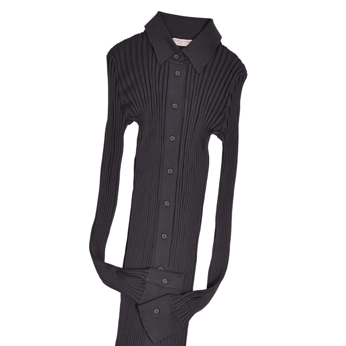 Bottega Veneta Daniele Roulis Era Dress Knit Silk Pleated Long Sleeve Top 40 — view 2