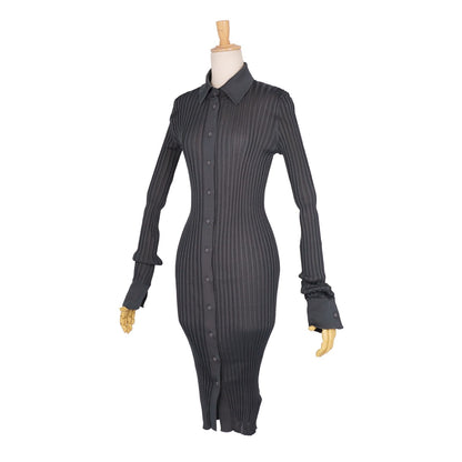 Bottega Veneta Daniele Roulis Era Dress Knit Silk Pleated Long Sleeve Top 40 — view 4
