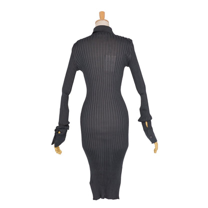Bottega Veneta Daniele Roulis Era Dress Knit Silk Pleated Long Sleeve Top 40 — view 5
