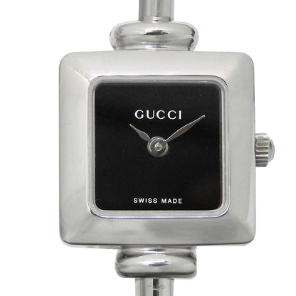 Gucci Stainless Steel Quartz Analog Display Black Dial Watch