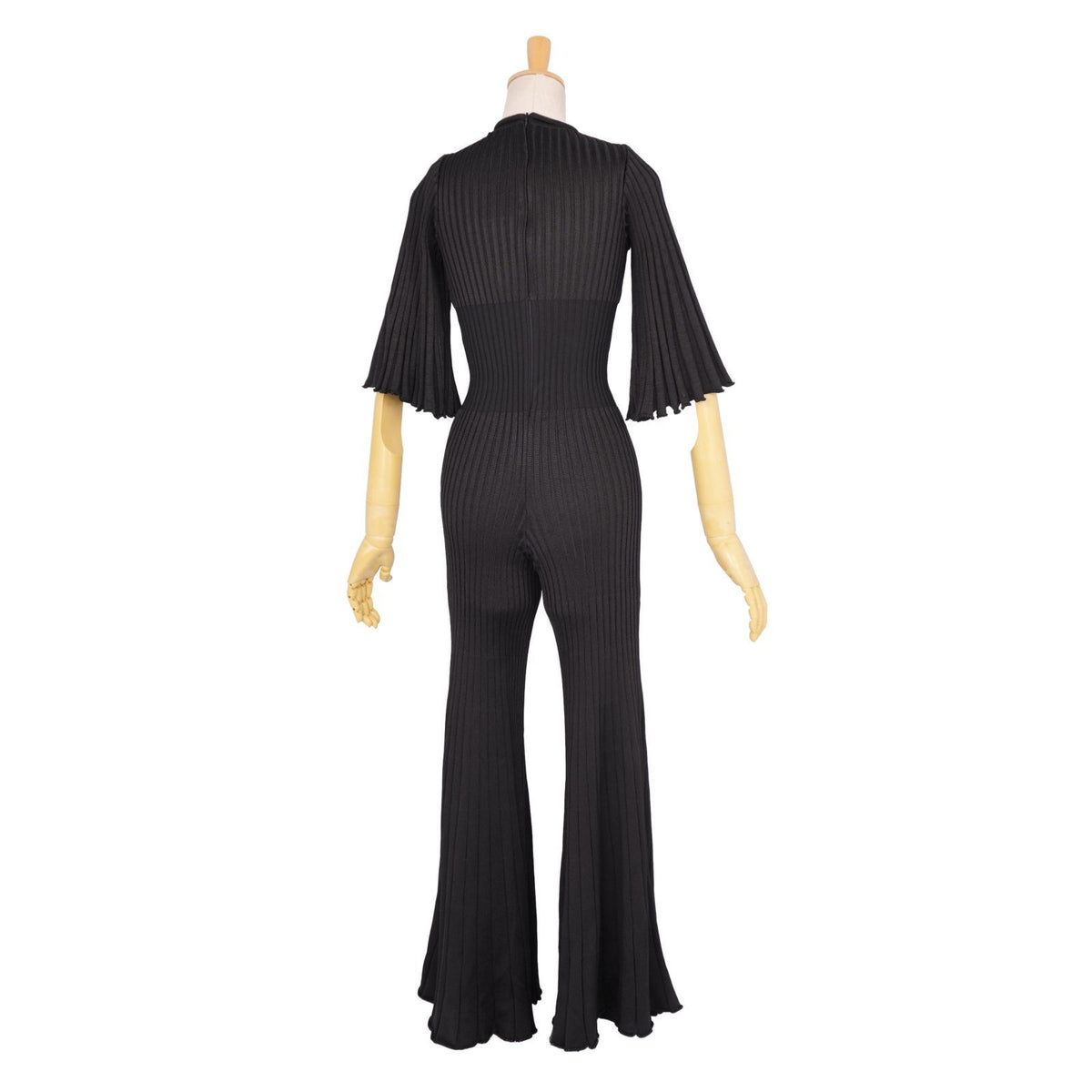 Bottega Veneta Daniele Roulis Era Jumpsuit Dress Knit Pleated Flare Sleeve Long — view 5
